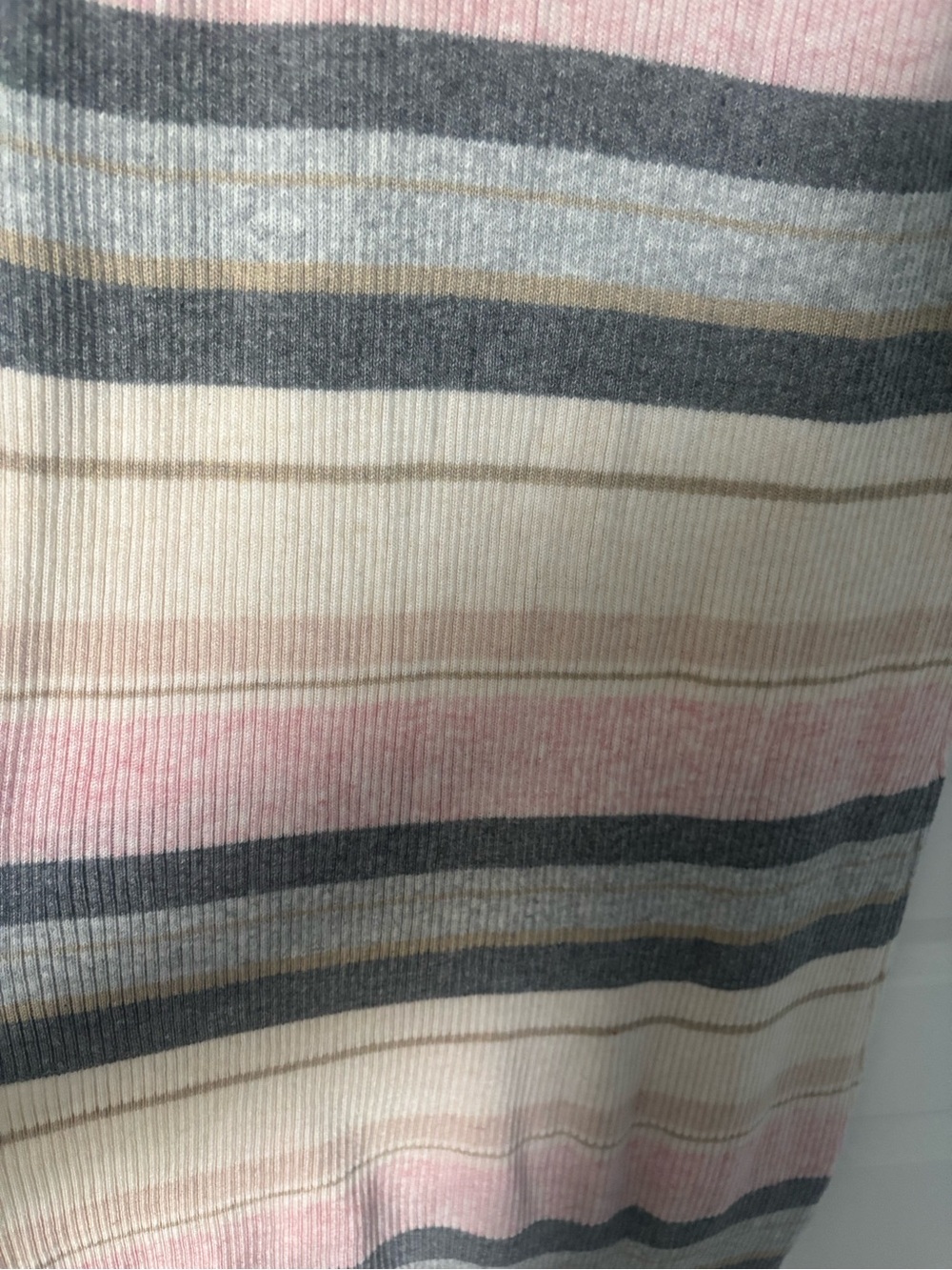 Z Supply Striped Knit V‑Neck Midi Dress in Cream, Pink and Gray - Picture 3 of 5